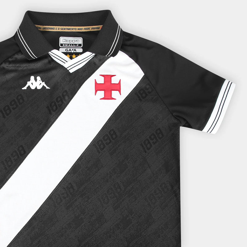 Camisa Vasco I 25/26 Kappa Masculino - Preto+Branco