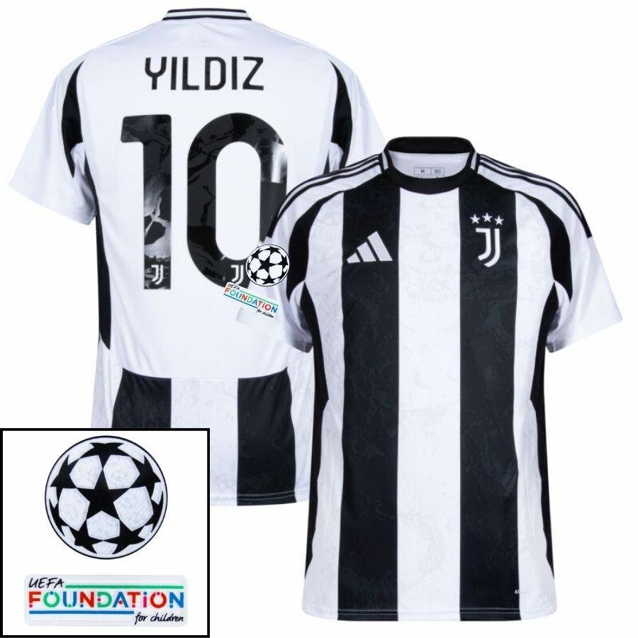 BRINDE-2025-03-05T195654.679 Juventus Yldiz 10 Home 2024/25 Patches UCL UEFA Foundation (Official Printing) - Image 1