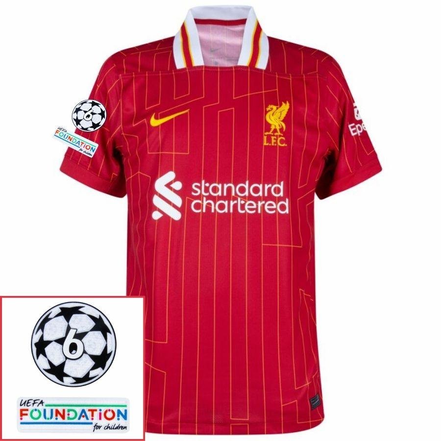 BRINDE-2025-03-05T202341.784_3272f146-d953-41d6-bdea-6b3a93c0ab49 Liverpool Home 2024/25 Patches UCL UEFA Foundation (Official Printing) - Image 1