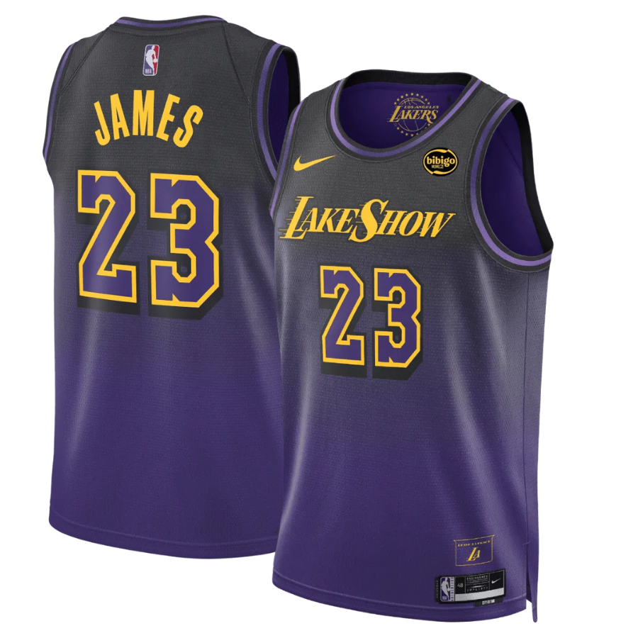 BRINDE_47_d8a036ab-2722-488e-b0b1-76a58adce637 LeBron James 23 Los Angeles Lakers City Edition 24/25 NBA Jersey - Image 1