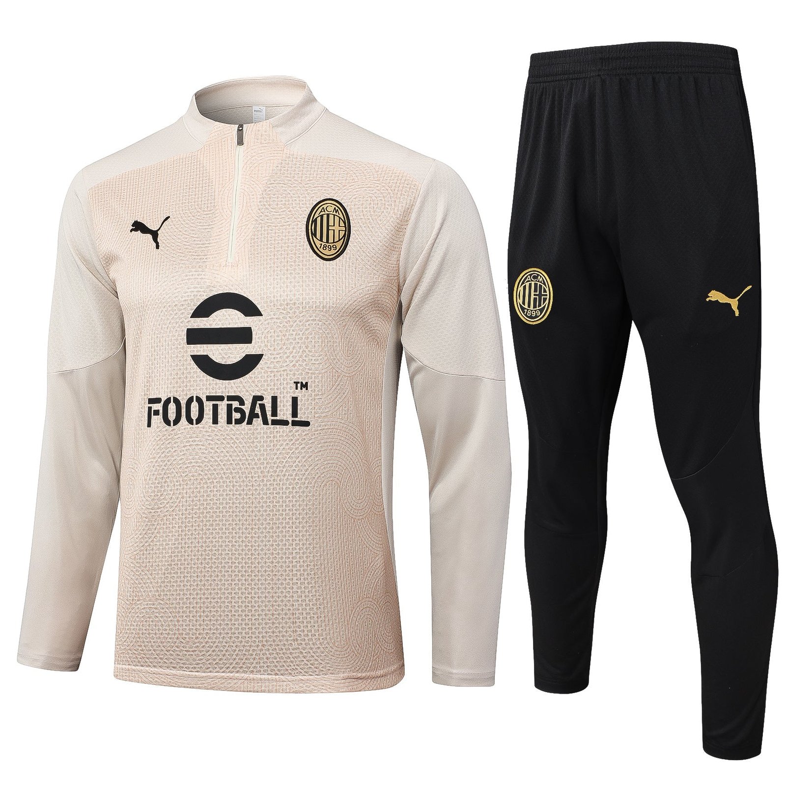 bcdc2bf6 Kit AC Milan Short Zipper Training Beige - Image 1